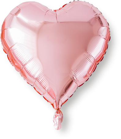 Pink Heart Balloon Isolated on White